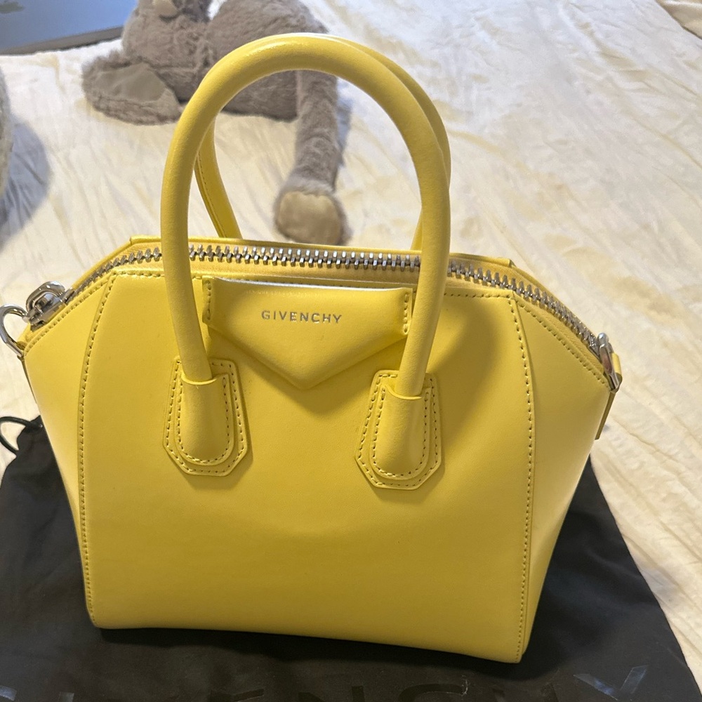 Givanchy yellow handle bag with long strap